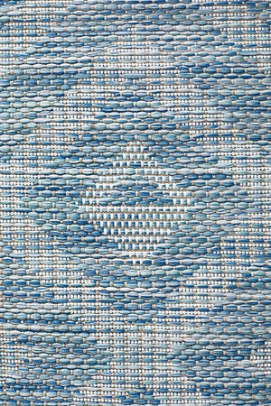 Courtyard 5504 Blue Indoor Outdoor Runner Rug - Floorsome - Outdoor Rugs