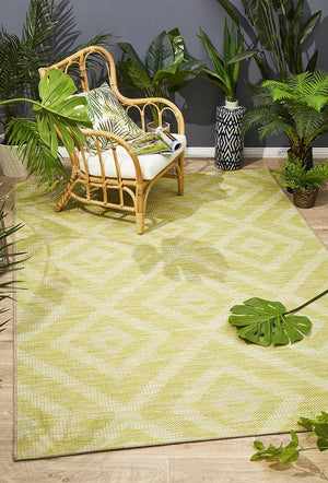 Courtyard 5504 Green Indoor Outdoor Rug - Floorsome - Outdoor Rugs