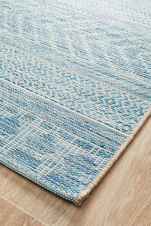 Courtyard 5505 Blue Indoor Outdoor Rug - Floorsome - Outdoor Rugs