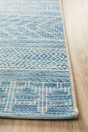 Courtyard 5505 Blue Indoor Outdoor Rug - Floorsome - Outdoor Rugs