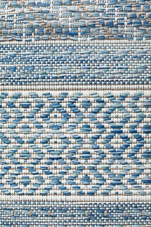 Courtyard 5505 Blue Indoor Outdoor Runner Rug - Floorsome - Outdoor Rugs