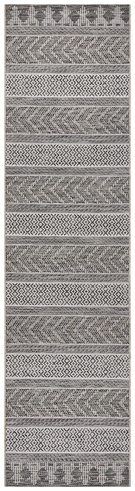 Courtyard 5505 Grey Indoor Outdoor Runner Rug - Floorsome - Outdoor Rugs