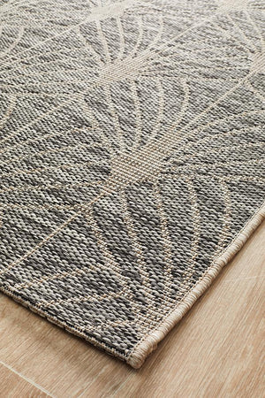 Courtyard Black Indoor Outdoor Rug - Floorsome - Outdoor Rugs