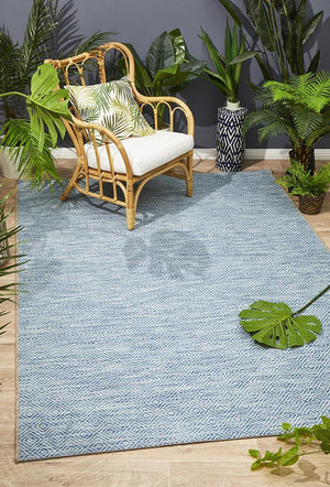 Courtyard Blue Indoor Outdoor Rug - Floorsome - Outdoor Rugs