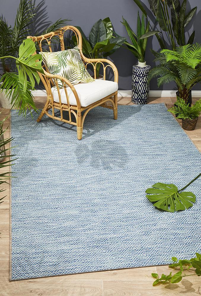 Courtyard Blue Indoor Outdoor Rug