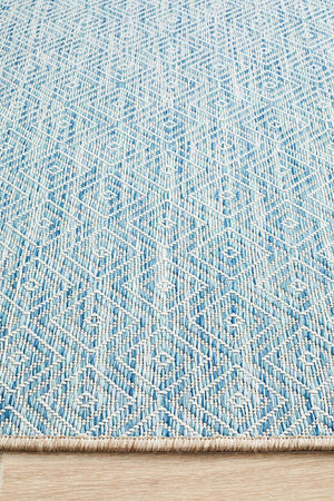 Courtyard Blue Indoor Outdoor Rug - Floorsome - Outdoor Rugs