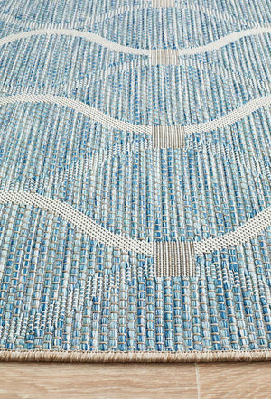 Courtyard Blue Indoor Outdoor Rug - Floorsome - Outdoor Rugs