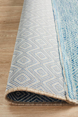 Courtyard Blue Indoor Outdoor Rug - Floorsome - Outdoor Rugs