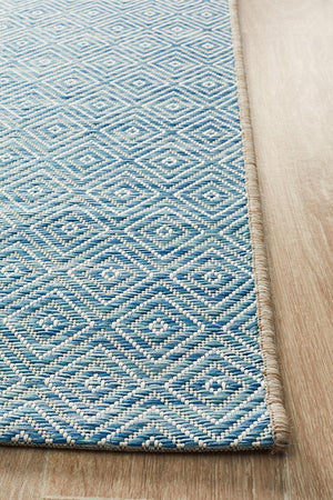 Courtyard Blue Indoor Outdoor Rug - Floorsome - Outdoor Rugs