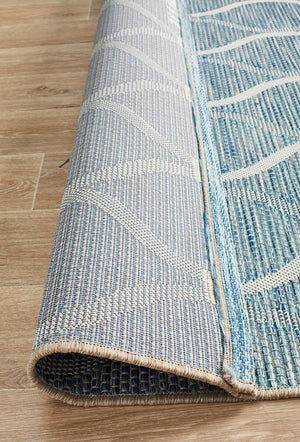 Courtyard Blue Indoor Outdoor Rug - Floorsome - Outdoor Rugs