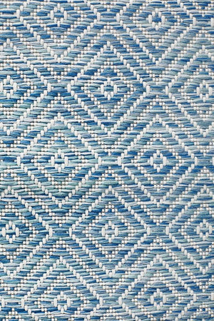 Courtyard Blue Indoor Outdoor Runner Rug - Floorsome - Outdoor Rugs