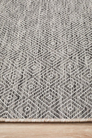 Courtyard Grey Indoor Outdoor Runner Rug - Floorsome - Outdoor Rugs