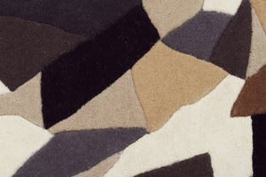 Crossroads Designer Wool Runner Rug Brown White Grey - Floorsome - Modern