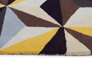 Crystal Designer Wool Runner Rug Blue - Floorsome - Modern