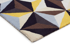 Crystal Designer Wool Runner Rug Blue - Floorsome - Modern