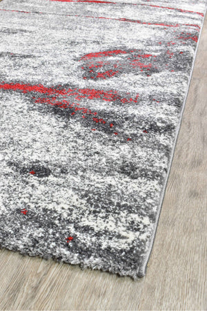 Dahlia 176 Grey Red Rug - Floorsome - MODERN