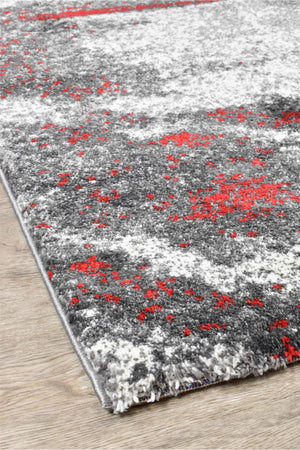 Dahlia 176 Grey Red Rug - Floorsome - MODERN