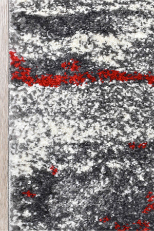 Dahlia 176 Grey Red Rug - Floorsome - MODERN