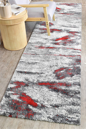 Dahlia 176 Grey Red Rug - Floorsome - MODERN