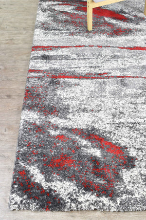 Dahlia 176 Grey Red Rug - Floorsome - MODERN