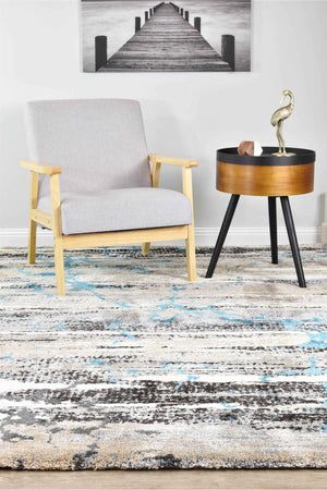 Dahlia 696 Beige Turquoise Rug - Floorsome - MODERN