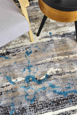 Dahlia 696 Beige Turquoise Rug - Floorsome - MODERN