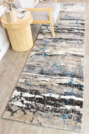 Dahlia 696 Dark Beige Turquoise Runner - Floorsome - RUNNER