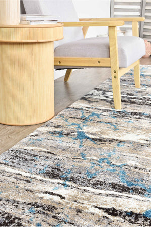 Dahlia 696 Dark Beige Turquoise Runner - Floorsome - RUNNER