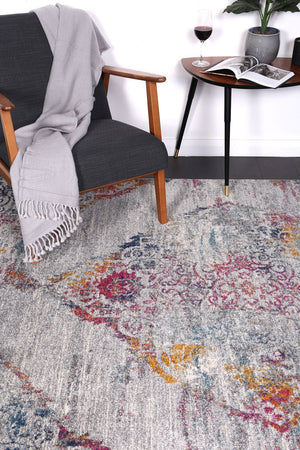 Delicate Multi Grey Oriental Rug - Floorsome - Modern Rugs