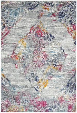 Delicate Multi Grey Oriental Rug - Floorsome - Modern Rugs