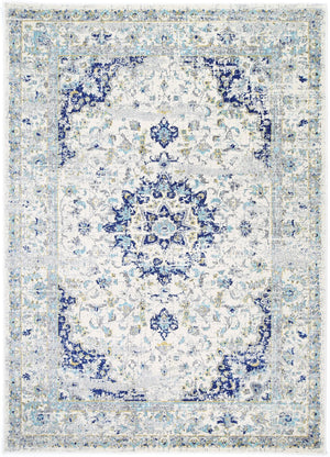 Delicate Navy Blue Traditional Rug - Floorsome - Traditional