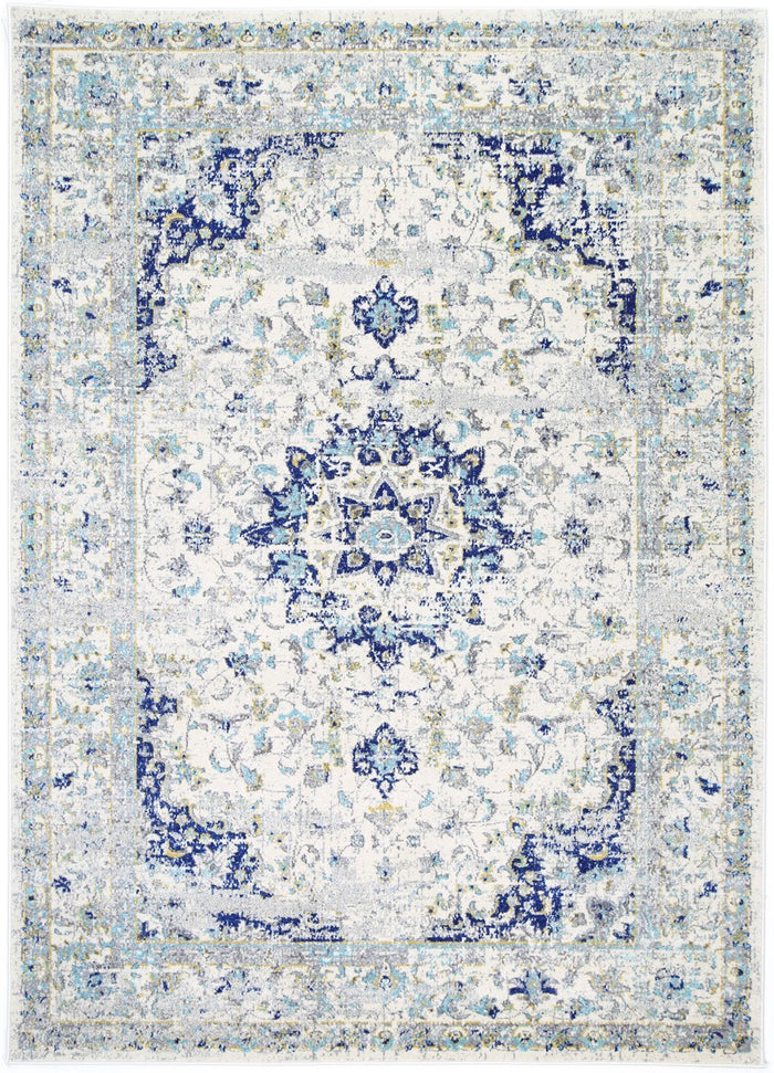 Delicate Navy Blue Traditional Rug