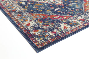 Delicate Navy Multi Oriental Rug - Floorsome - Traditional