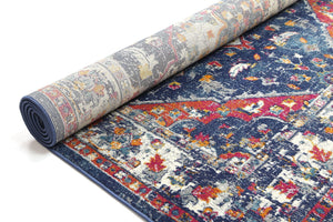 Delicate Navy Multi Oriental Rug - Floorsome - Traditional