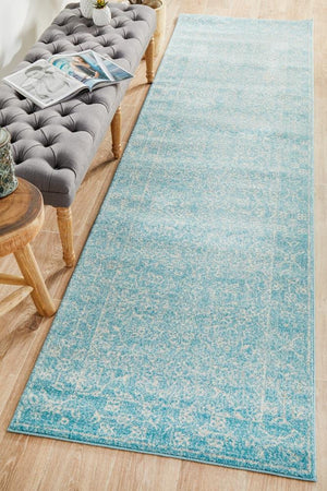 Depth Blue Transitional Runner Rug - Floorsome - Modern