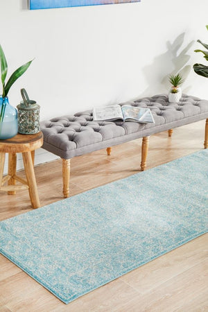 Depth Blue Transitional Runner Rug - Floorsome - Modern