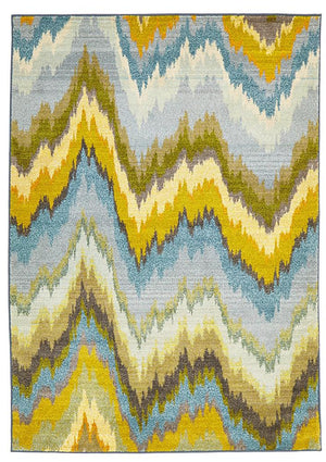 Designer Ikat Rug Blue - Floorsome - Modern