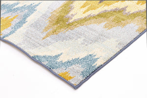 Designer Ikat Rug Blue - Floorsome - Modern