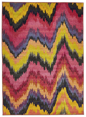 Designer Ikat Rug Pink - Floorsome - Modern