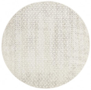 Diamond Grey Transitional Round Rug - Floorsome - Modern