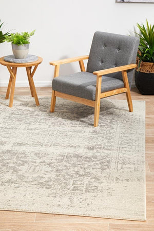 Dream White Silver Transitional Rug - Floorsome - Modern