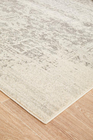 Dream White Silver Transitional Rug - Floorsome - Modern