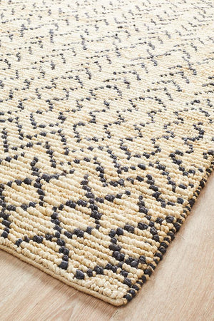 Elki Hand Woven Tribal Jute Rug - Floorsome - Natural