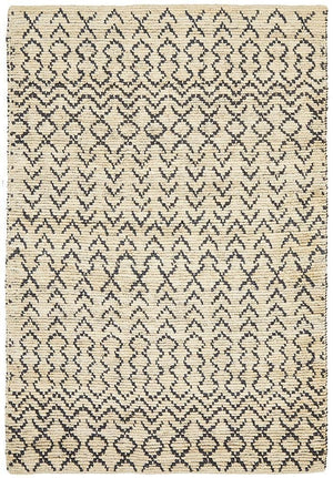 Elki Hand Woven Tribal Jute Rug - Floorsome - Natural