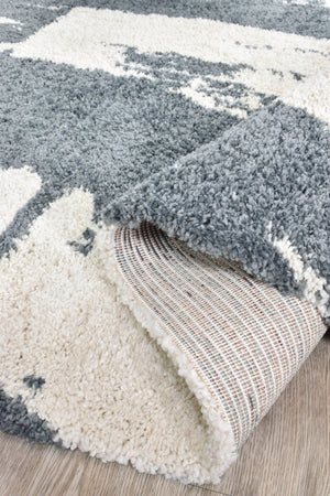 Elle 62602 692 Grey Cream Rug - Floorsome - SHAGGY