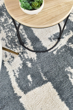 Elle 62602 692 Grey Cream Rug - Floorsome - SHAGGY