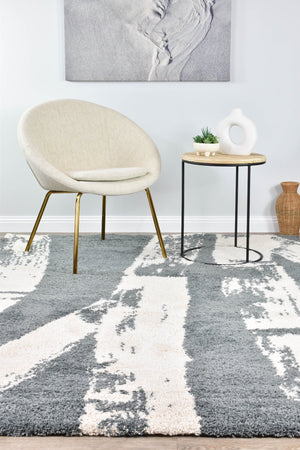 Elle 62602 692 Grey Cream Rug - Floorsome - SHAGGY