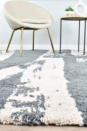 Elle 62602 692 Grey Cream Rug - Floorsome - SHAGGY