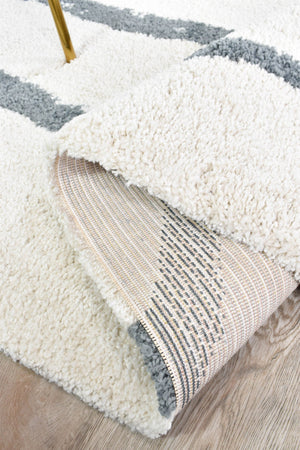 Elle 62628 962 Cream Grey Rug - Floorsome - SHAGGY