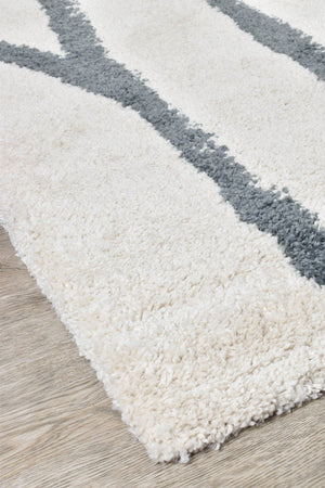 Elle 62628 962 Cream Grey Rug - Floorsome - SHAGGY